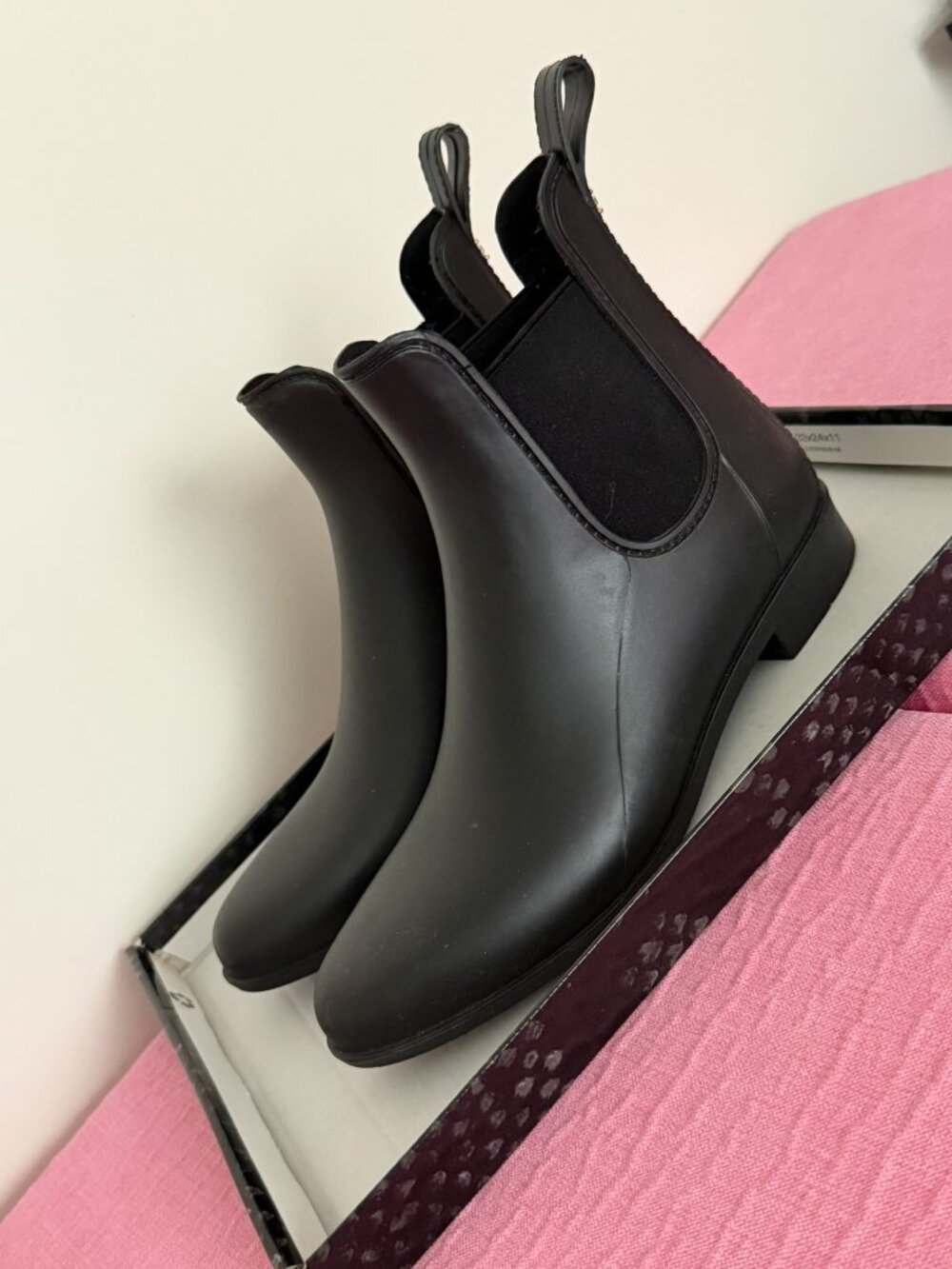 Worn. Sam Edelman. Black Rain Boots.